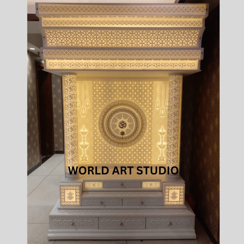 Corian Mandir with backlight